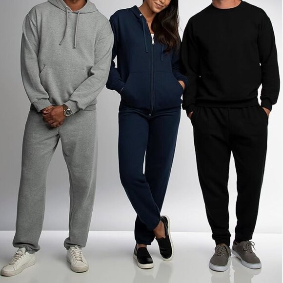 Fruit of the Loom Mens Classic Fit Cozy Soft Fleece Sweatpants Joggers Gray - Picture 4 of 8